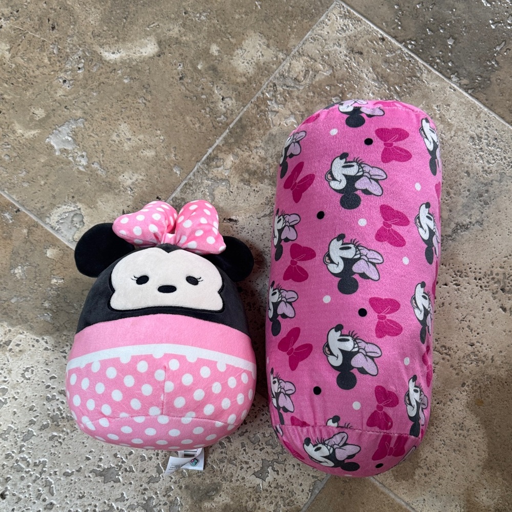 Set of 2 Minnie Mouse squishmallow and travel pillow  Plush Toy Set